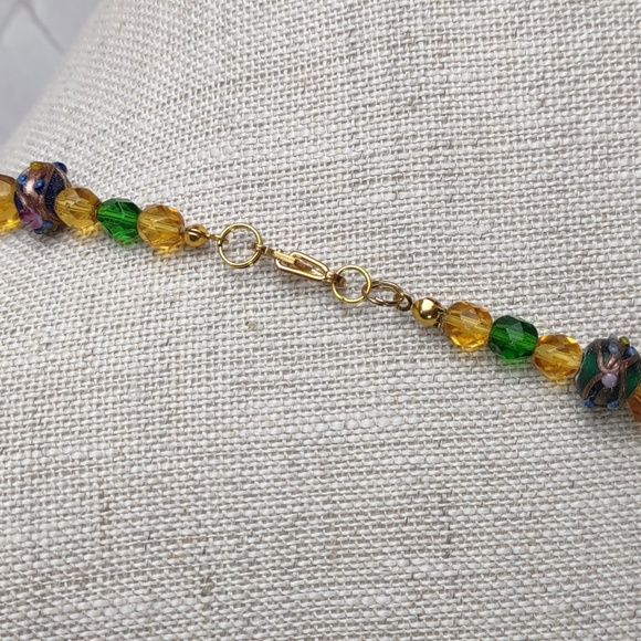 Art Glass/Faceted Crystal Necklace/Earrings Set - Picture 3 of 12